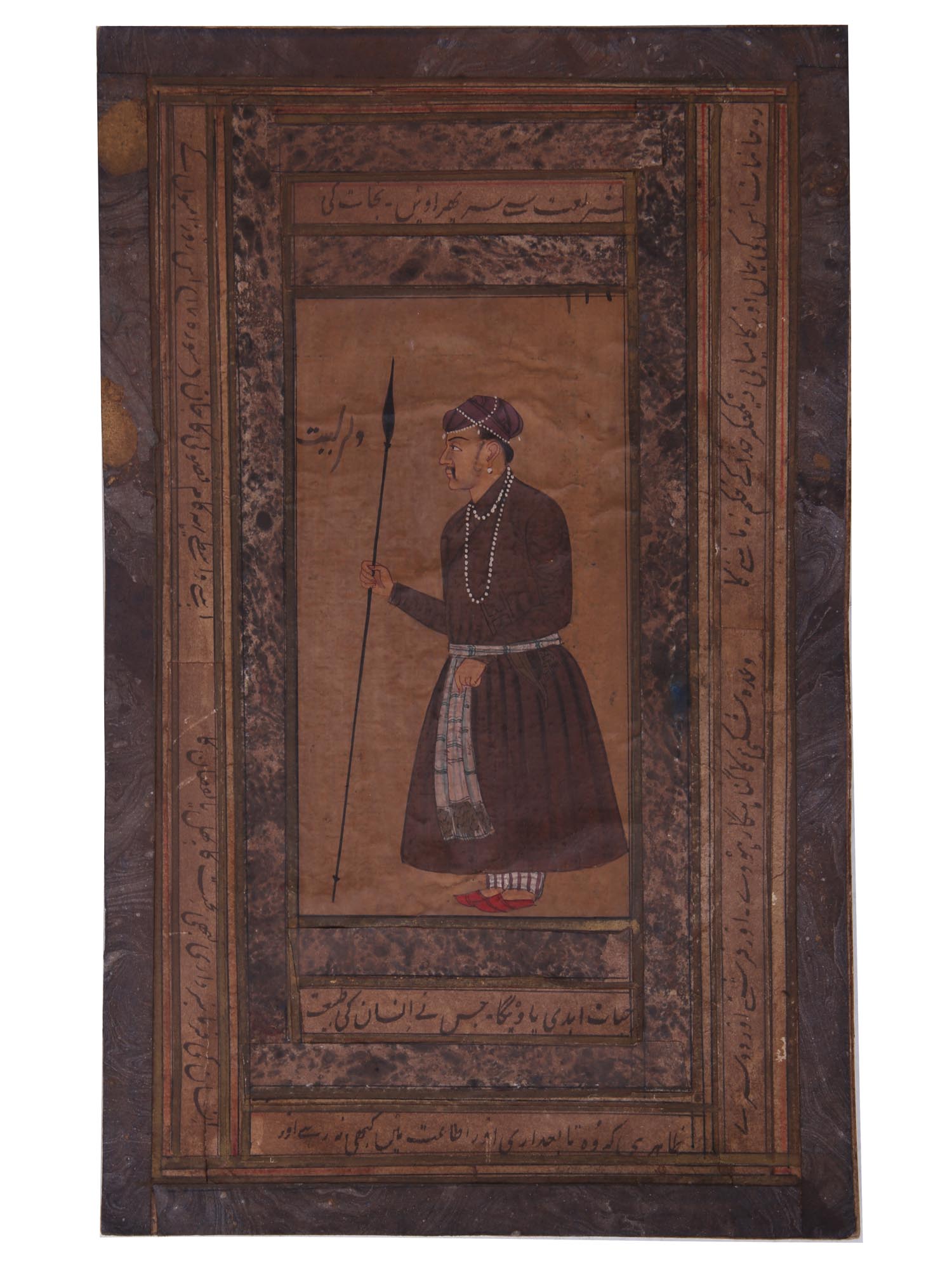 ANTIQUE INDO PERSIAN MUGHAL ART GOUACHE PAINTING PIC-0